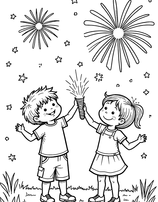 Diwali fire crackers coloring page